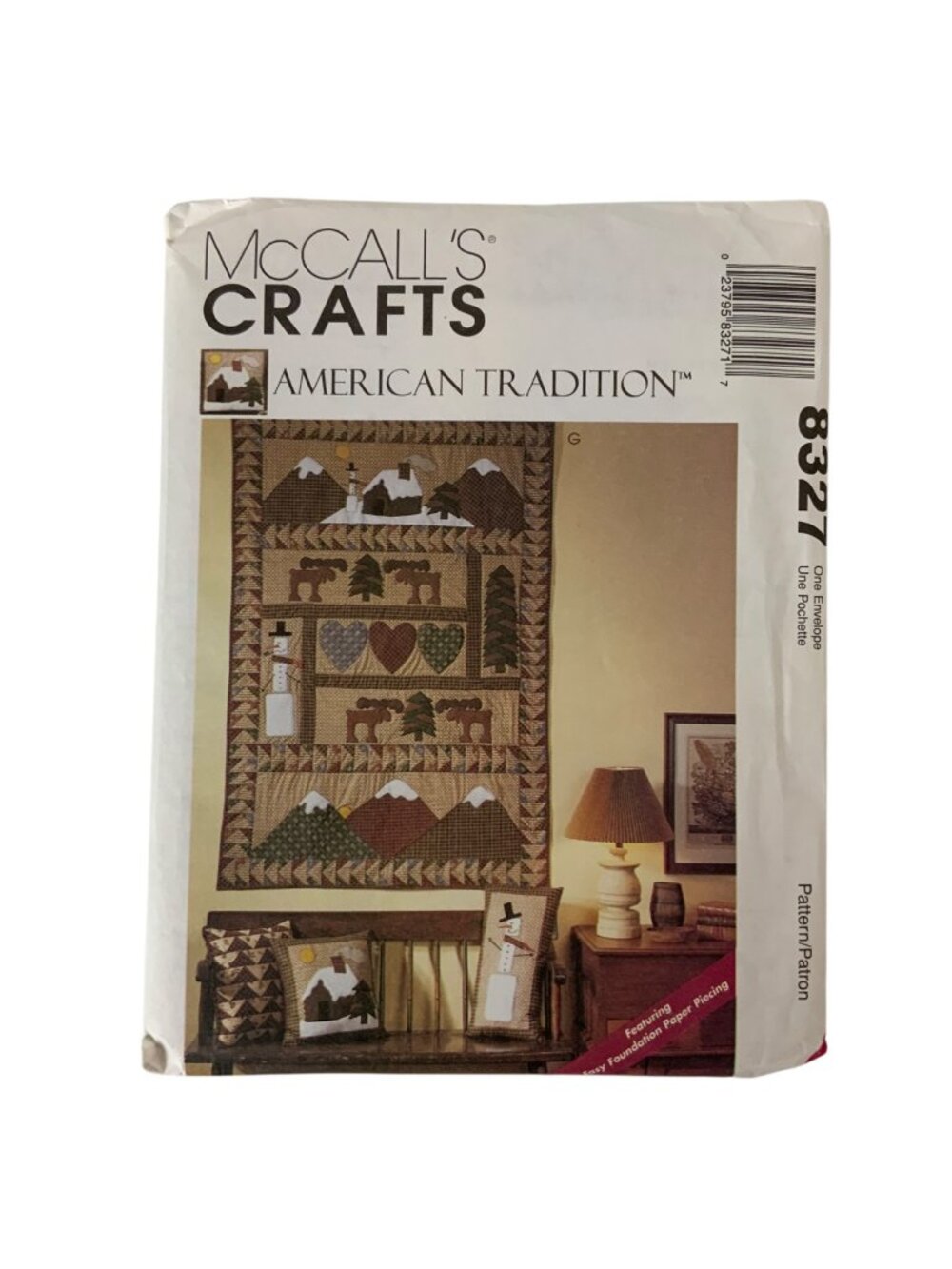 McCalls Crafts 8327 American Tradition Quilt Stocking & Pillow Sewing Pattern
